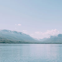 Lake. The lake was so calm today. We had a great view of the snow on the mountains from here.